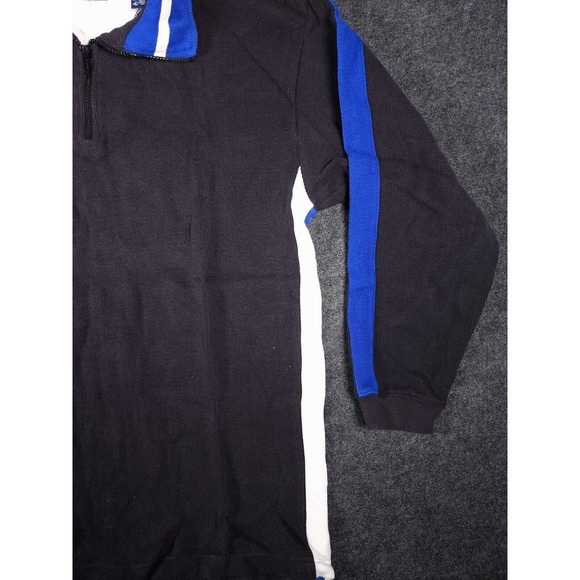 John Ashford Shirt Mens Medium 1/4 Zip Black Long Sleeve Pullover Turtleneck Y2K - Picture 4 of 12